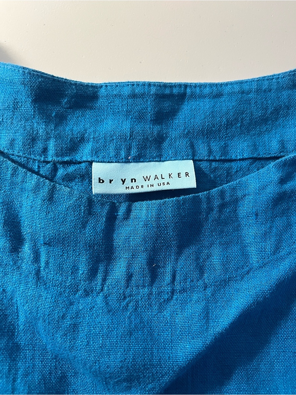 Bryn Walker Cobalt Royal Relaxed Blue 100% Linen Boatneck Oversized Top USA Made - Picture 14 of 14
